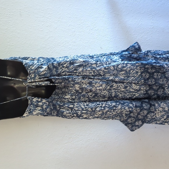 🍋✨ Abercrombie tiered blue tie back maxi dress size L - Picture 7 of 7